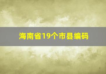 海南省19个市县编码