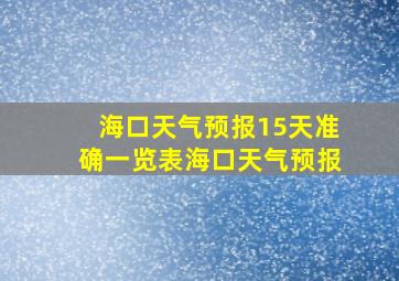 海口天气预报15天准确一览表海口天气预报