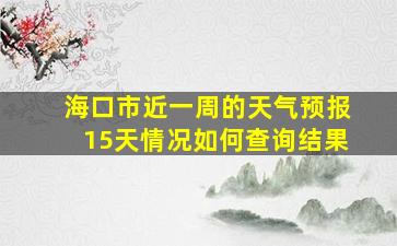 海口市近一周的天气预报15天情况如何查询结果