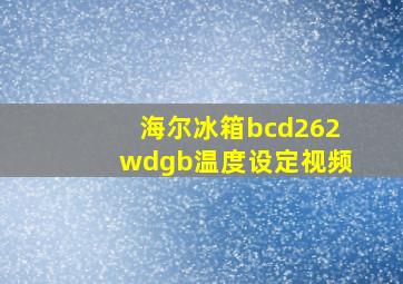 海尔冰箱bcd262wdgb温度设定视频