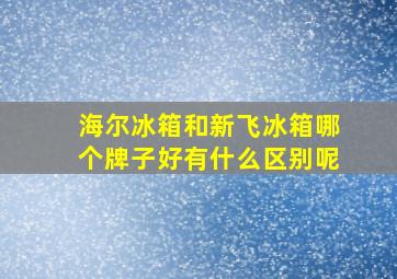 海尔冰箱和新飞冰箱哪个牌子好有什么区别呢