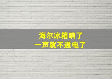 海尔冰箱响了一声就不通电了