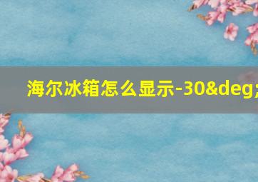 海尔冰箱怎么显示-30°