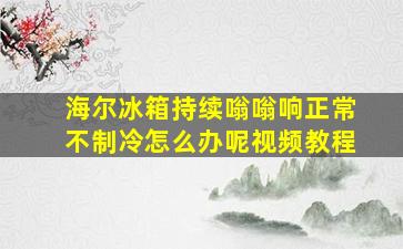 海尔冰箱持续嗡嗡响正常不制冷怎么办呢视频教程