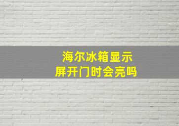 海尔冰箱显示屏开门时会亮吗