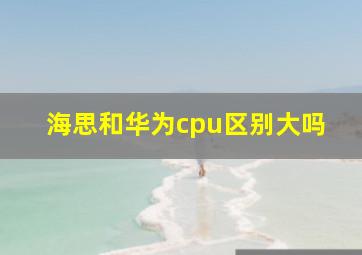 海思和华为cpu区别大吗