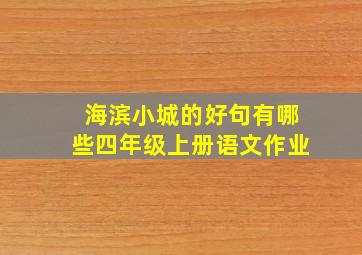 海滨小城的好句有哪些四年级上册语文作业