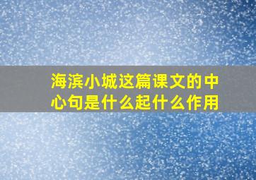 海滨小城这篇课文的中心句是什么起什么作用