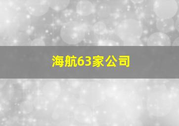 海航63家公司