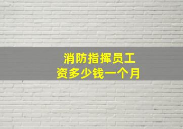 消防指挥员工资多少钱一个月