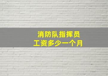 消防队指挥员工资多少一个月