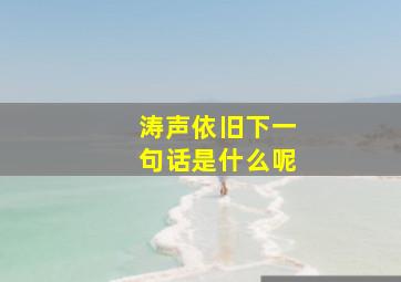 涛声依旧下一句话是什么呢