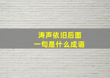 涛声依旧后面一句是什么成语