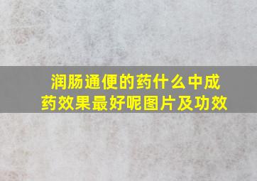 润肠通便的药什么中成药效果最好呢图片及功效