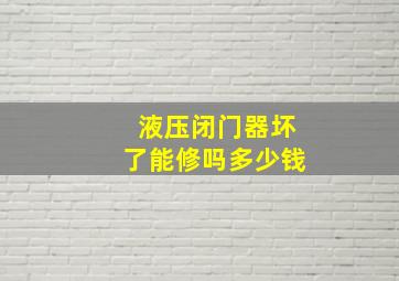 液压闭门器坏了能修吗多少钱