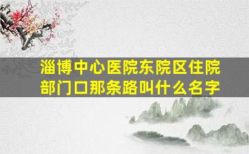 淄博中心医院东院区住院部门口那条路叫什么名字