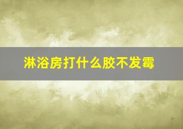 淋浴房打什么胶不发霉