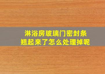 淋浴房玻璃门密封条翘起来了怎么处理掉呢