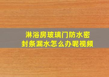 淋浴房玻璃门防水密封条漏水怎么办呢视频