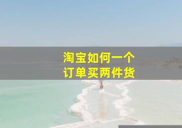 淘宝如何一个订单买两件货