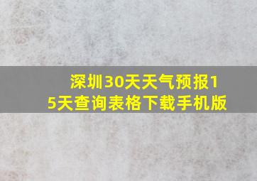 深圳30天天气预报15天查询表格下载手机版