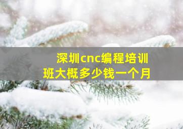 深圳cnc编程培训班大概多少钱一个月