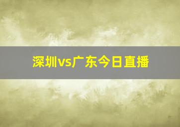 深圳vs广东今日直播