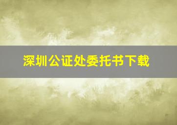 深圳公证处委托书下载