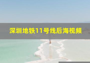 深圳地铁11号线后海视频