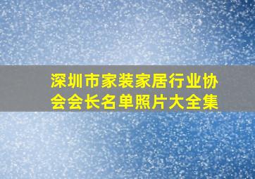 深圳市家装家居行业协会会长名单照片大全集