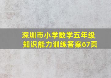 深圳市小学数学五年级知识能力训练答案67页