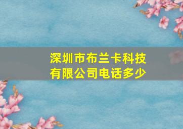 深圳市布兰卡科技有限公司电话多少