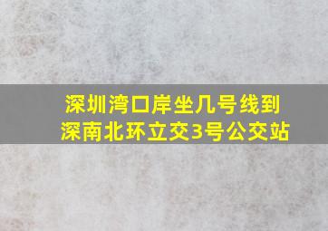 深圳湾口岸坐几号线到深南北环立交3号公交站