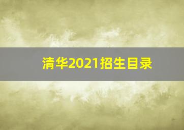 清华2021招生目录