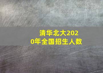 清华北大2020年全国招生人数