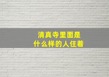 清真寺里面是什么样的人住着