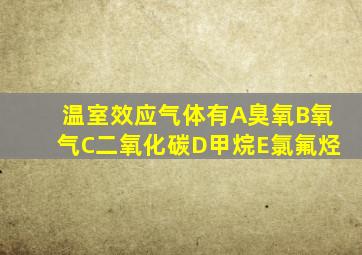 温室效应气体有A臭氧B氧气C二氧化碳D甲烷E氯氟烃