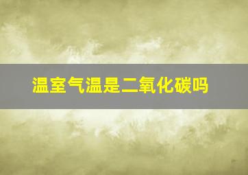 温室气温是二氧化碳吗