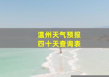 温州天气预报四十天查询表