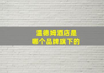 温德姆酒店是哪个品牌旗下的