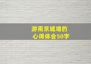 游南京城墙的心得体会50字