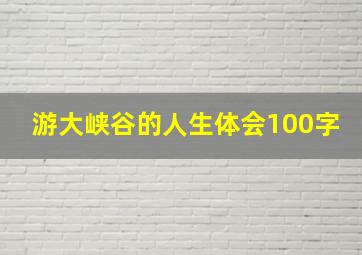 游大峡谷的人生体会100字