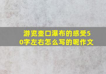 游览壶口瀑布的感受50字左右怎么写的呢作文