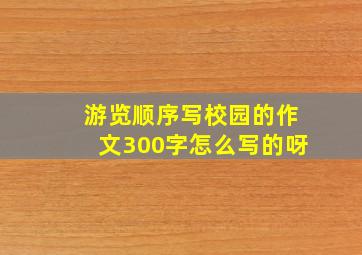 游览顺序写校园的作文300字怎么写的呀