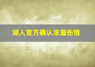 湖人官方确认浓眉伤情