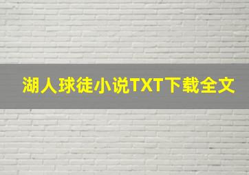 湖人球徒小说TXT下载全文