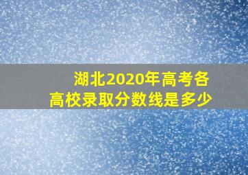 湖北2020年高考各高校录取分数线是多少