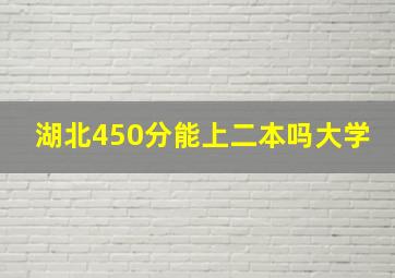 湖北450分能上二本吗大学