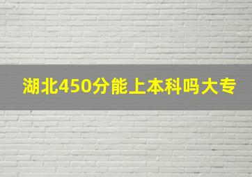 湖北450分能上本科吗大专