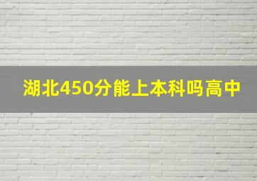 湖北450分能上本科吗高中